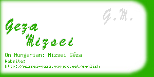 geza mizsei business card