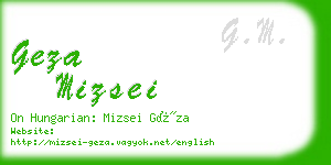 geza mizsei business card